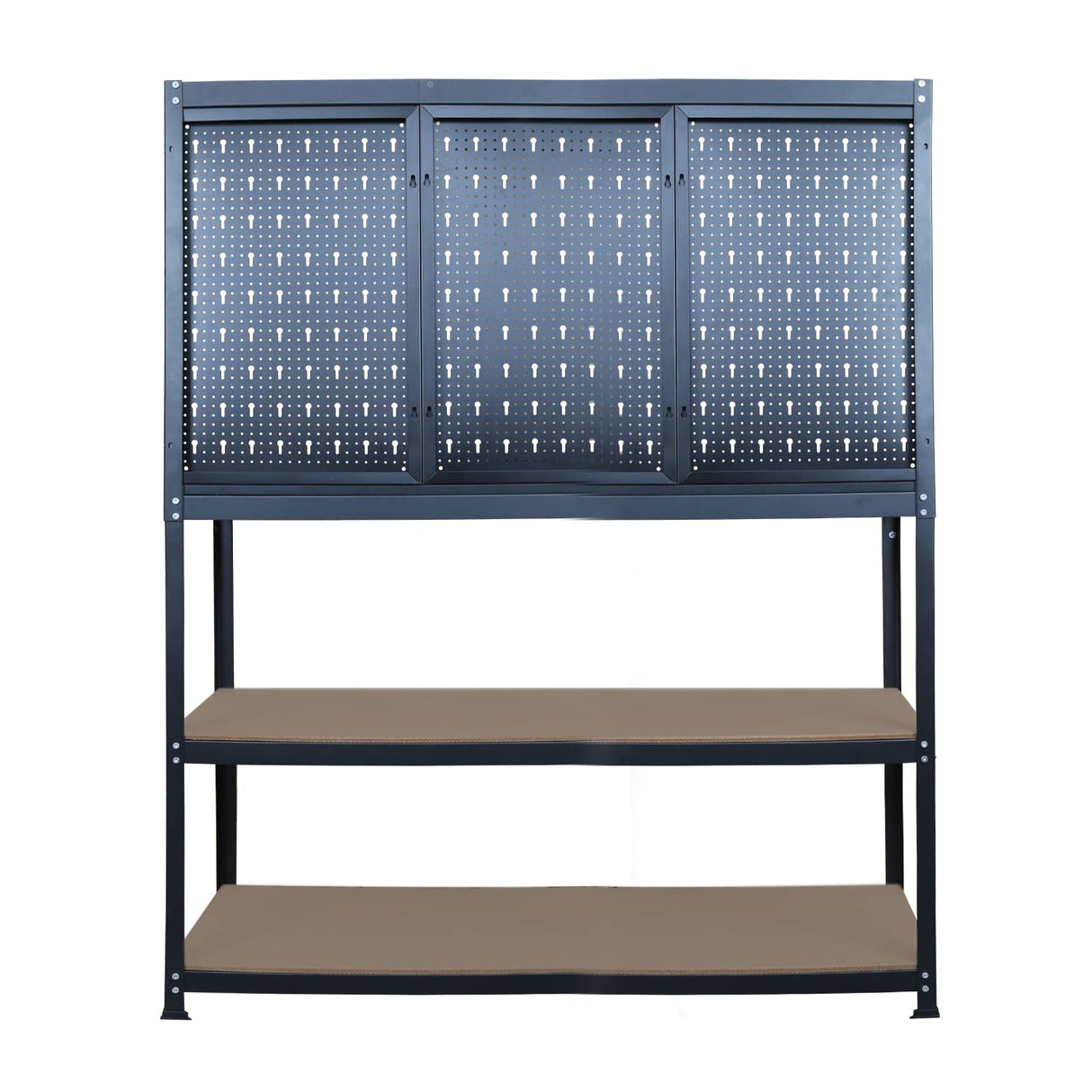 Prostormer 47.25 inch Workbench, Heavy-Duty Multipurpose Garage Worktable with Pegboard Shelves and Peg Board Hook Kit for Garage, Home, Workshop Storage, DIY Projects Prostormer