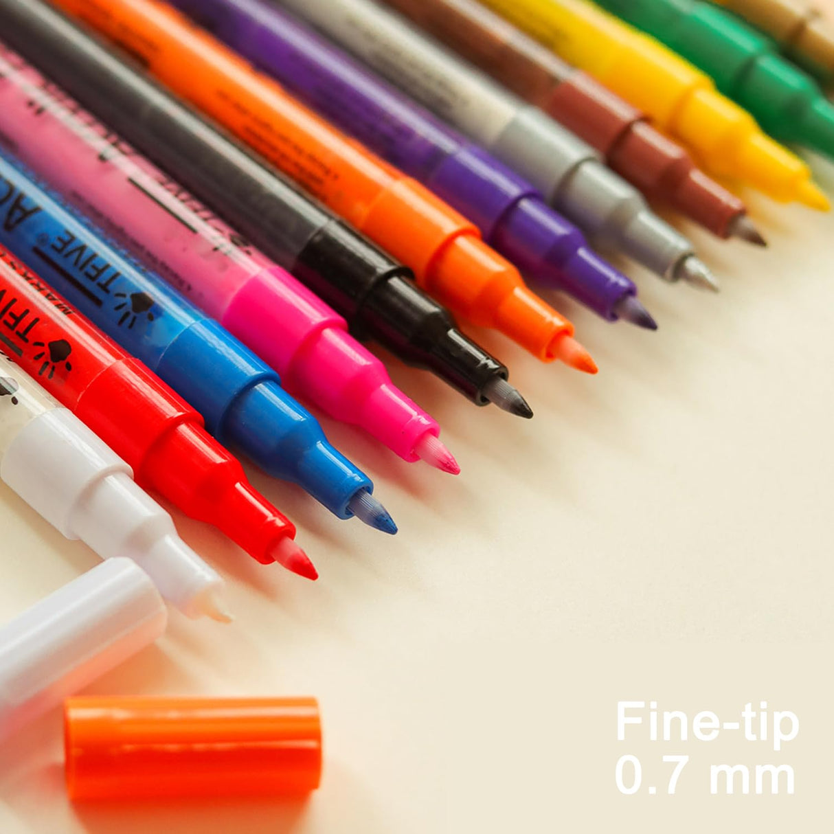 TFIVE White Paint Marker Paint Pens - 2 Pack Acrylic Permanent Marker, 0.7mm Extra Fine Tip Paint Pen for Art Projects, Drawing, Rock Painting, Ceramic, Glass, Wood, Plastic, Metal, Canvas DIY Crafts TFIVE