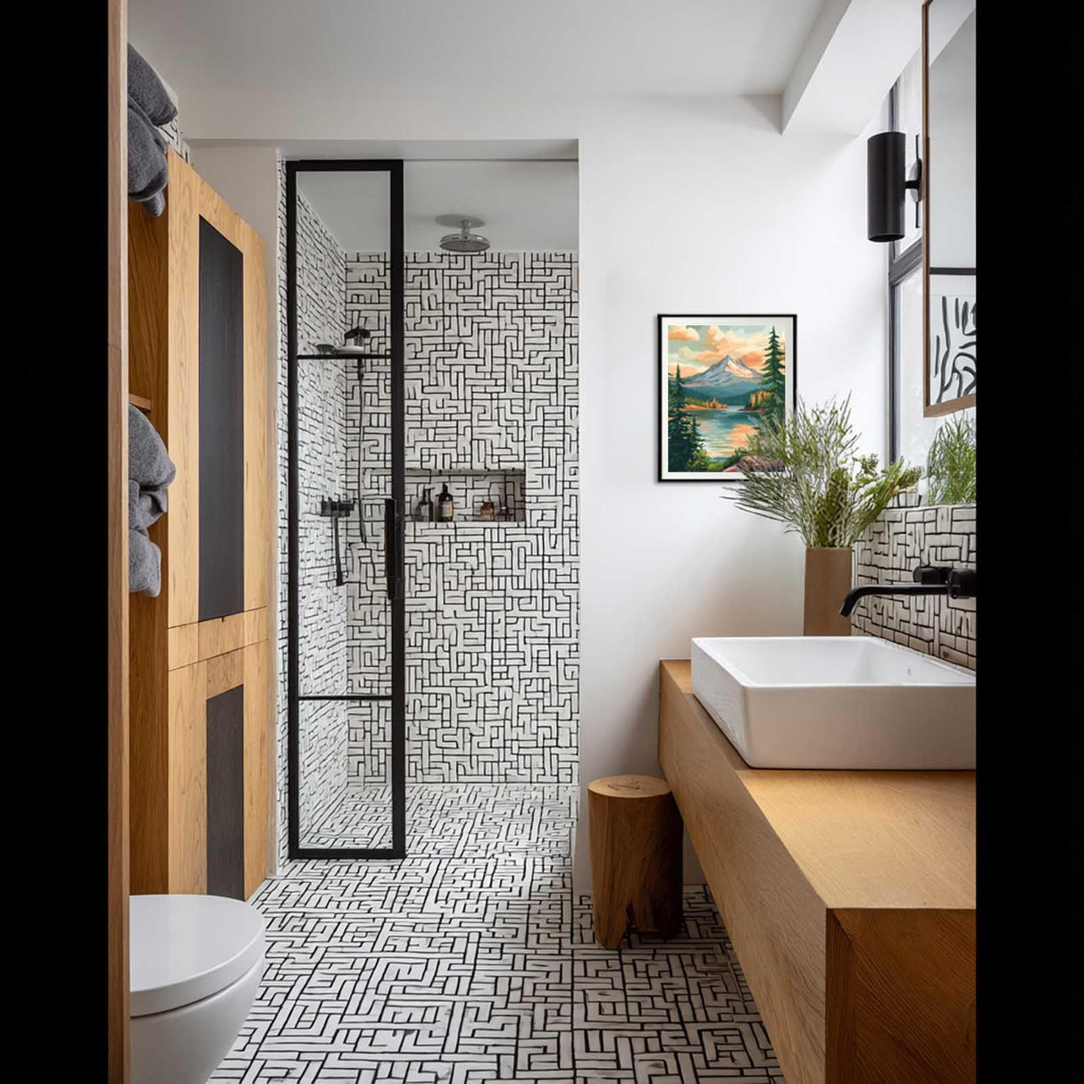 Artbrush Tower Mount Hood Paint by Number, Mt Hood Paint by Numbers Kit for Adults, Snow Mountains Landscape Acrylic Painting, Trees Lakes Home Wall Decor(16x20inch) Artbrush Tower