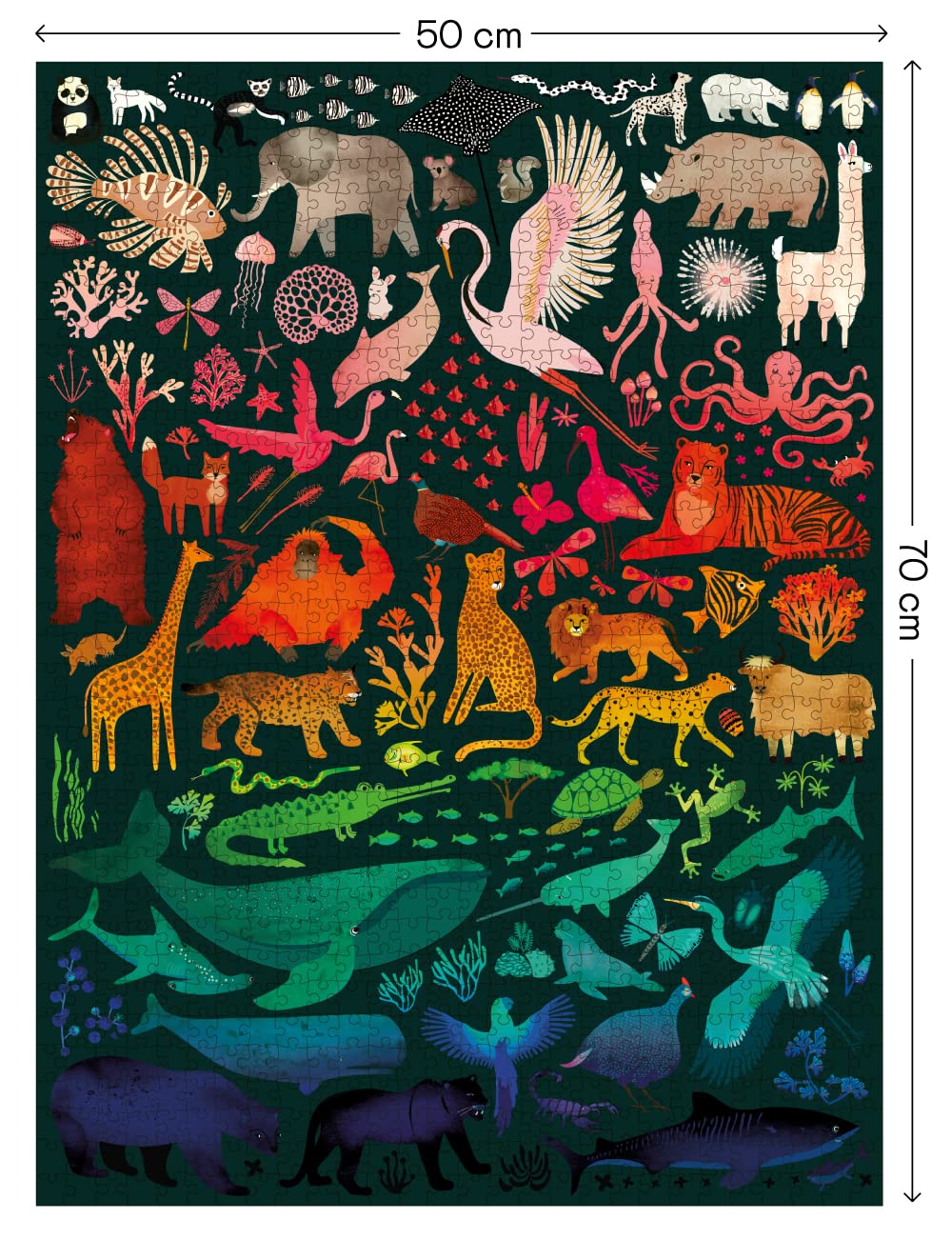 Elena Essex Puzzles for Adults - Rainbow Kingdom | 1000 Piece Puzzle | Jigsaw Puzzles 1000 Pieces | Pride Rainbow Animal Gradient Puzzle | Adult Puzzles Size 20 x 28 inches Elena Essex