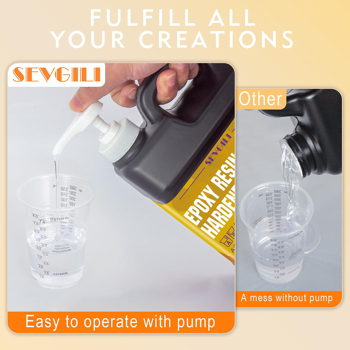 Epoxy Resin Kit 1.2Gallon, Newly Formulated Crystal Clear Epoxy Resin, Bubble-Free, Anti-Yellowing Art Resin for Casting, DIY, Resin Art, Resin Epoxy Molds, Jewelry, Easy to Use 1:1 Mix sevgili