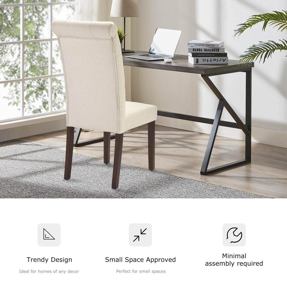 COLAMY 7-Piece Dining Table Set for 6, 60" Rectangular Wooden Kitchen Table with 6 Tufted Dining Room Chairs, Brown/Beige COLAMY