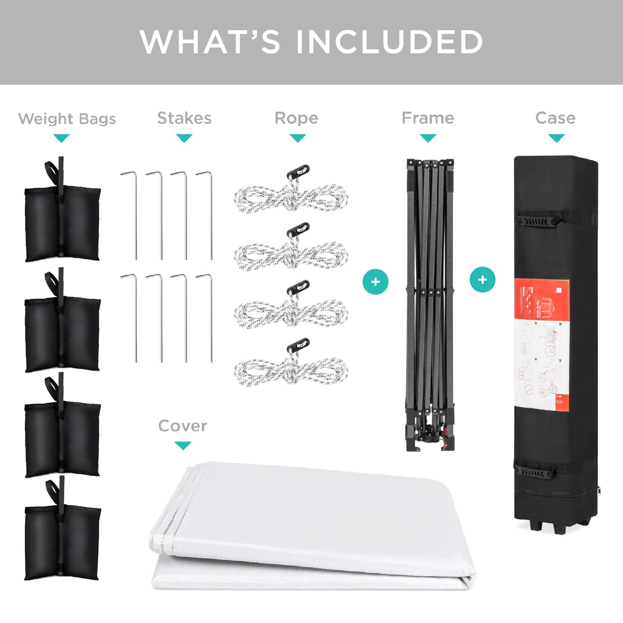 Best Choice Products 12x12ft 1-Person Setup Pop Up Canopy Tent Instant Portable Shelter w/ 1-Button Push, Case, 4 Weight Bags - White Best Choice Products