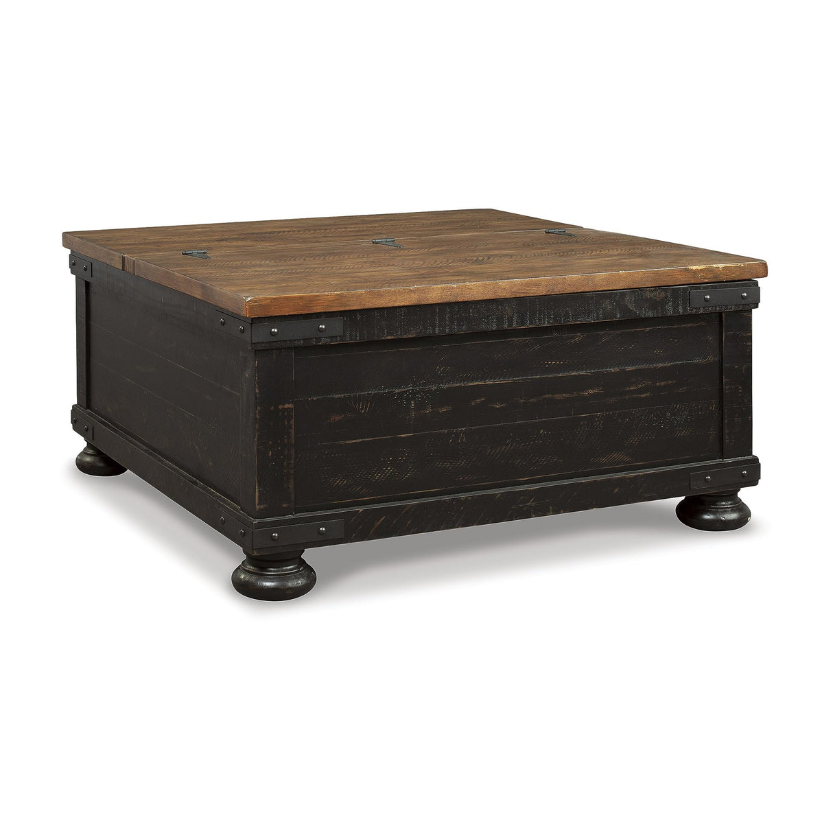 Signature Design by Ashley Valebeck Farmhouse Lift Top Coffee Table with Storage, Distressed Brown & Black Finish Signature Design by Ashley