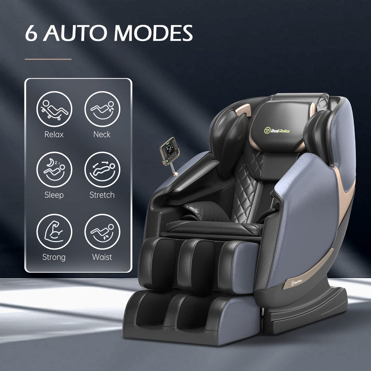 Real Relax Massage Chair, Full Body Zero Gravity Massage Chair with Dual-core S Track LCD Remote Bluetooth Heating, Favor-04 ADV Real Relax