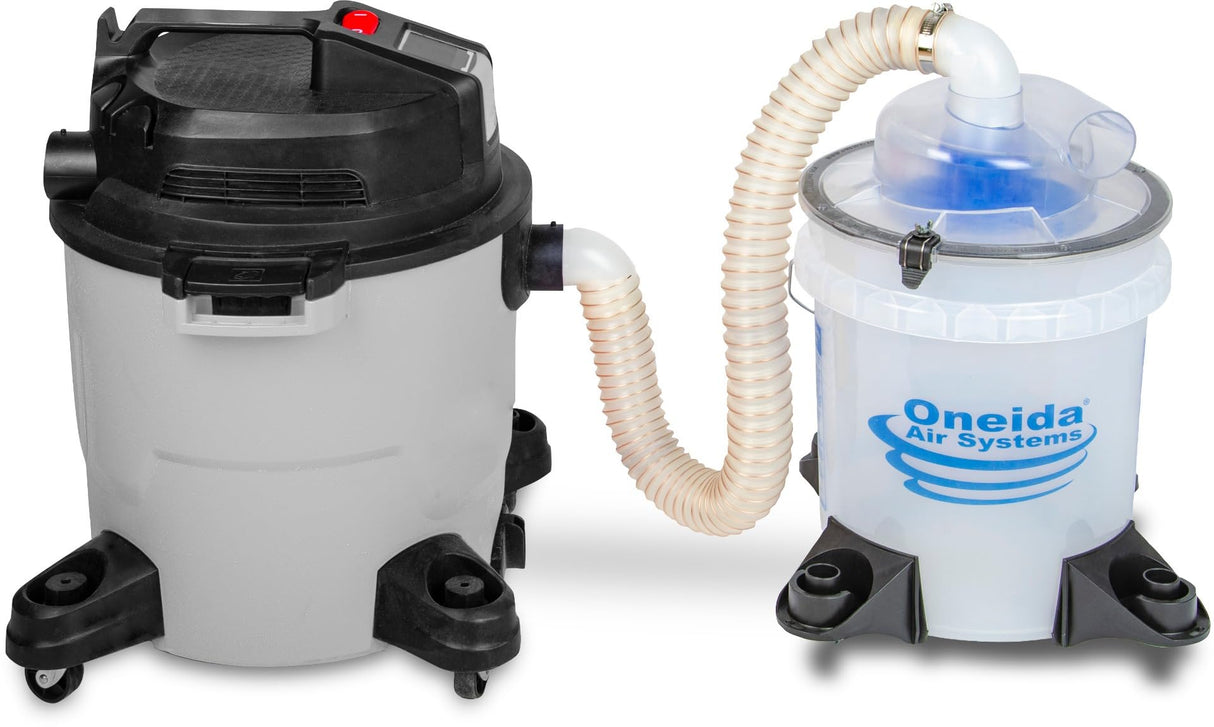 Dust Deputy Low-Pro Deluxe Lid Separator Kit with Clear Bucket for Wet/Dry Shop Vacuums Oneida Air Systems