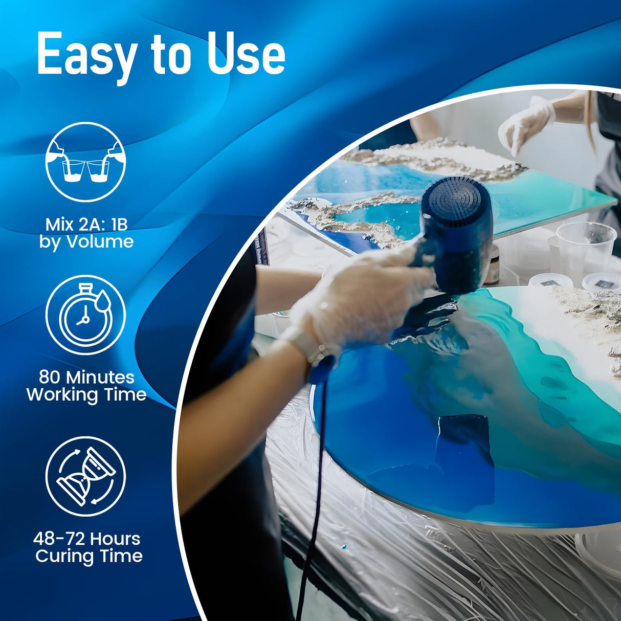 Deep Pour Epoxy Resin Kit 3 Gallon, Casting Resin Epoxy 2:1 for 2-4 inch Depth, Clear Crystal resina epoxica for Art Craft, River Table, Bar Top, Wood Bond Craftor