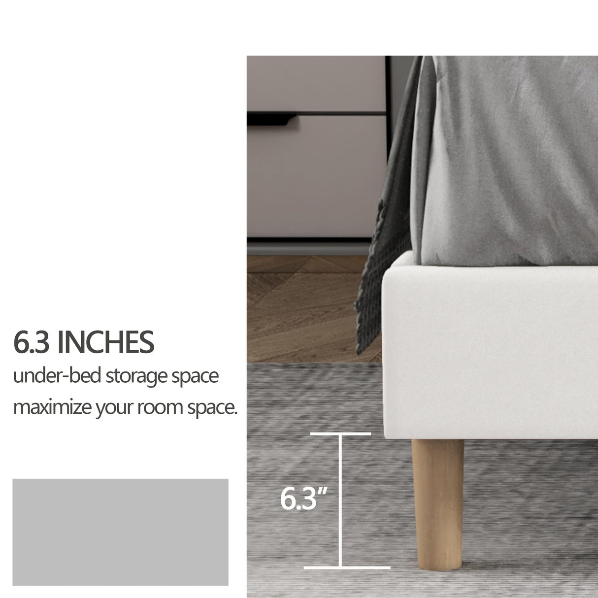 Zoophyter Upholstered Platform Bed Frame Full Size with Headboard,Strong Wooden Slats Support No Box Spring Needed Easy Assembly Beige Velvet Zoophyter