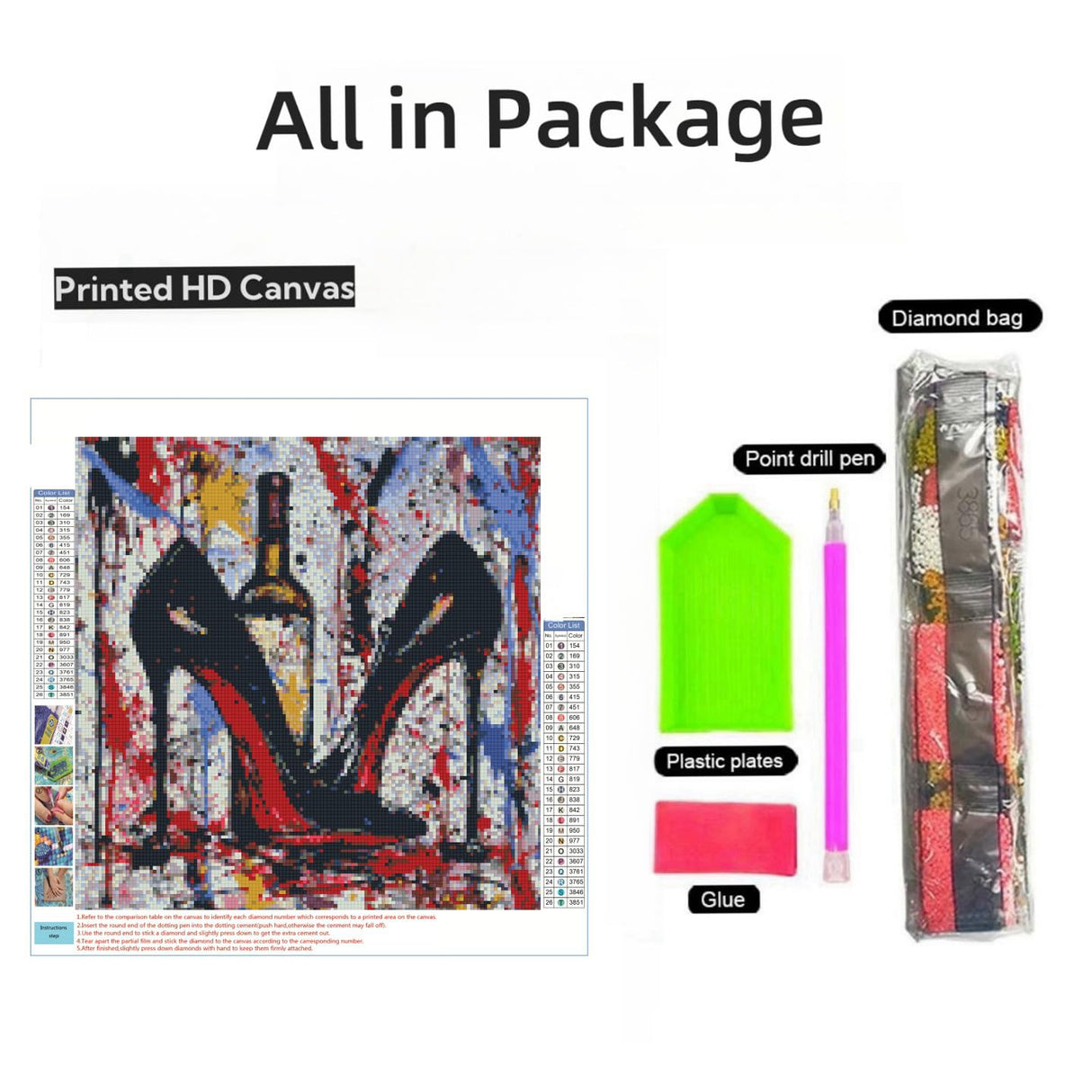 Woman High-Heel Shoes and Wine 5D Diamond Art Painting by Number Kits for Adults DIY Paint with Full Drill Round Diamond Gems Painting Art Craft for Home Wall Decor 13.8x13.8inch(2) WoodArtSupply