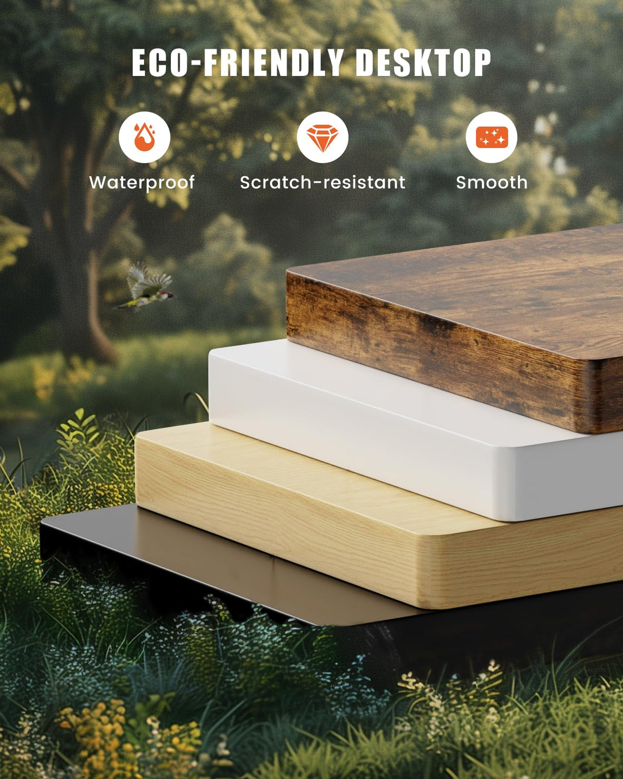 Flycity Electric Standing Desk Adjustable Height Stand Up Desk, 48" x 24" Sit Stand Desk, Low Noise Home Office Desk, Computer Desk with Whole-Piece Board, Child Lock & Memory Function, Black Flycity