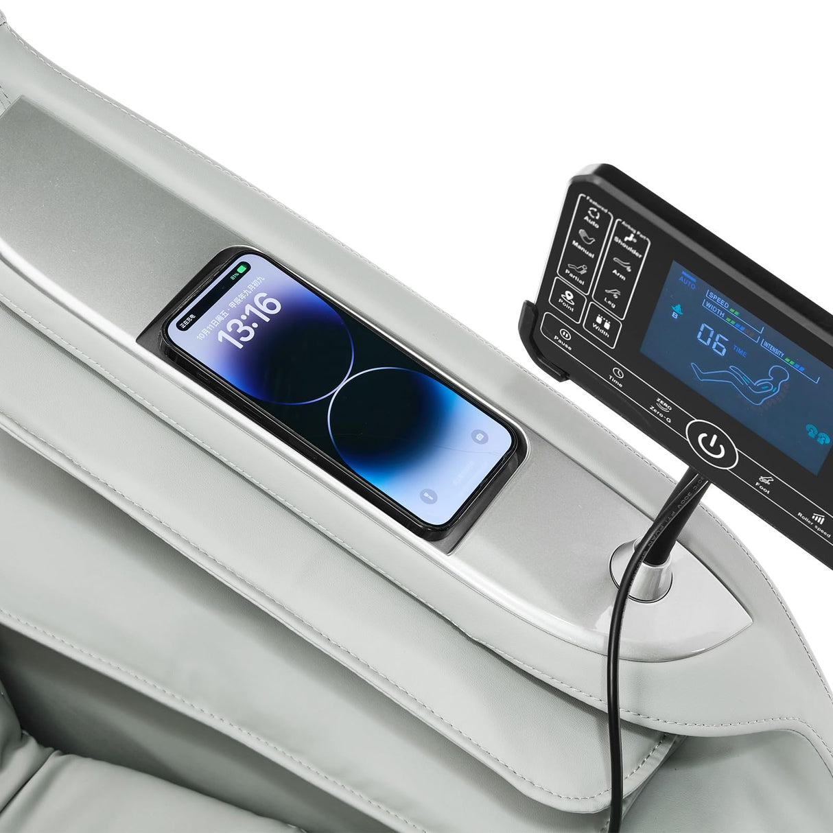 Artist hand Massage Chair Full Body, Luxury 4D Zero Gravity Massage Chair with SL-Track, Heating, Foot Rollers, Bluetooth Speaker, Full Body Airbags Compression Massage, Adjustable Recline (Silver) Artist hand