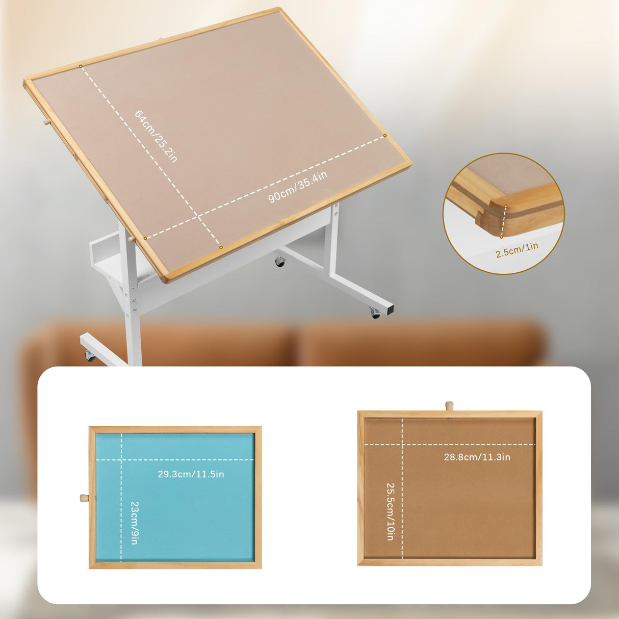 Tektalk Jigsaw Puzzle Table with LED Light, Jigsaw Puzzle Board with Angle & Height Adjustment, Wooden Plateau with Cover, Enclosed with 4 Roller Wheels, for Up to 1500 Pieces Tektalk