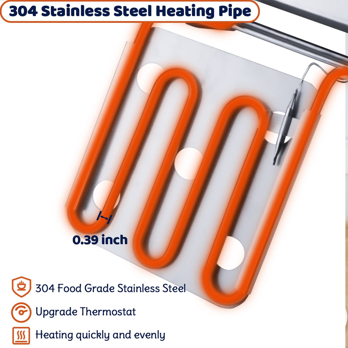 Commercial Deep Fryer with Basket, 3400W 12.7QT/12L, Detachable Large Capacity Stainless Steel Countertop Electric Oil Fryer with Temperature Control for Restaurant or Home Use KHTD