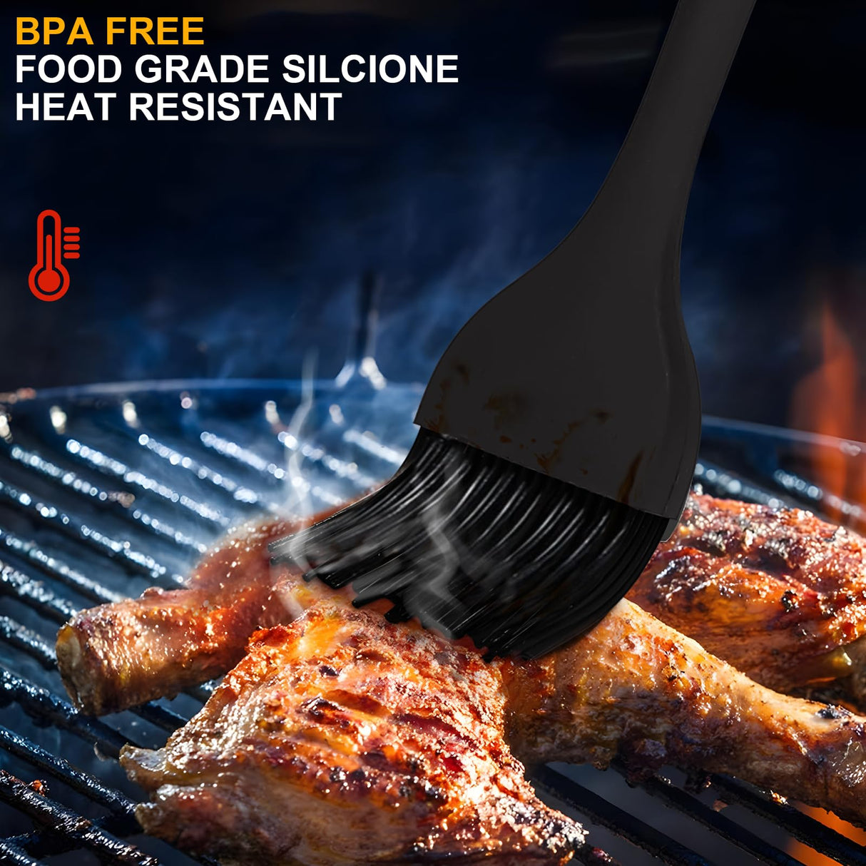 DE LINKAGE Silicone Basting Pastry Brush, Heat Resistant Cooking Brush for Oil and Sauce. BPA Free and Dishwasher Safe (2 Pcs). WoodArtSupply