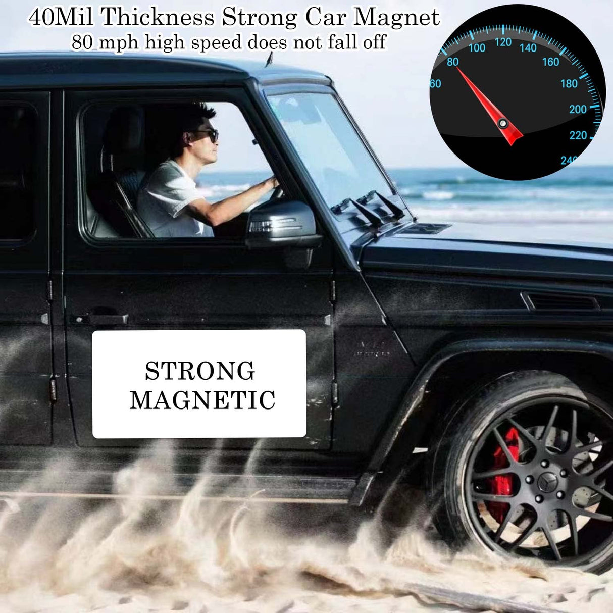 OUCPC Blank Car Magnets with 40 mils, 2 Pack 24” x 12” Car Magnets and Decals, Rounded Corners Car Door Magnets, Magnet for Car to Advertise Business, Prevent Car Scratches & Dents OUCPC