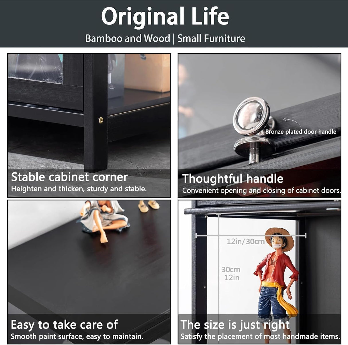 iusyugh 5-Tier Display Cabinet with Acrylic Glass Door, 65.5" High Display Case, Transparent Curio Cabinet&Bookcase for Collectibles, Toys, Books, for Playroom, Bedroom, Study Room (Black flip Door) iusyugh