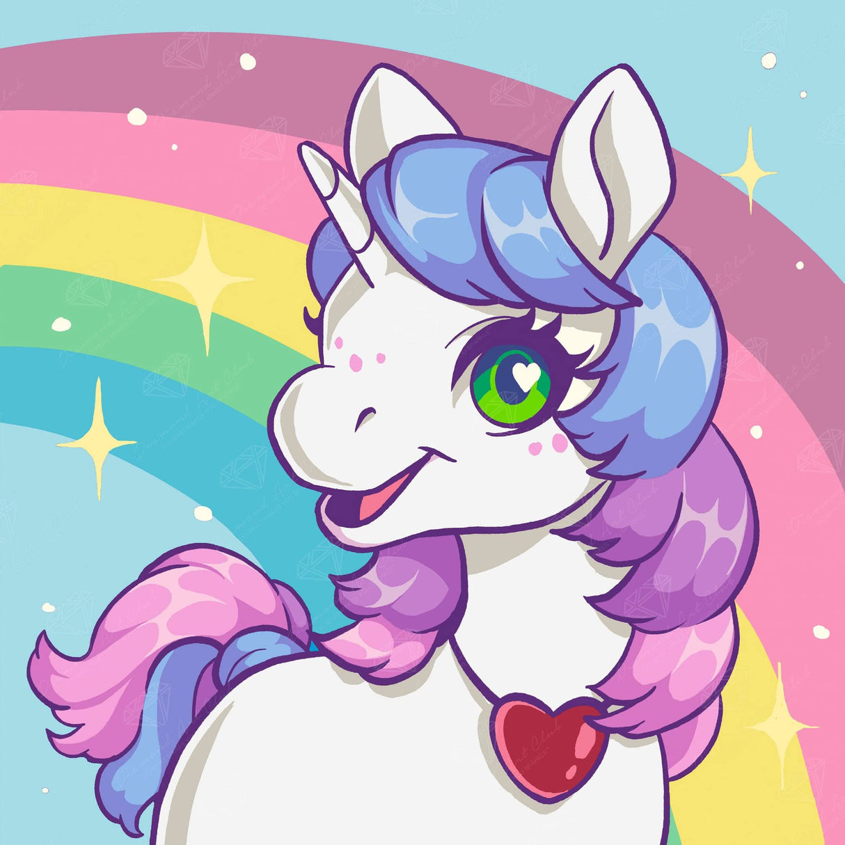 DIAMOND ART CLUB Unicorn Rainbow Diamond Painting Kit, 9" x 9" (23 x 23 cm) DIAMOND ART CLUB
