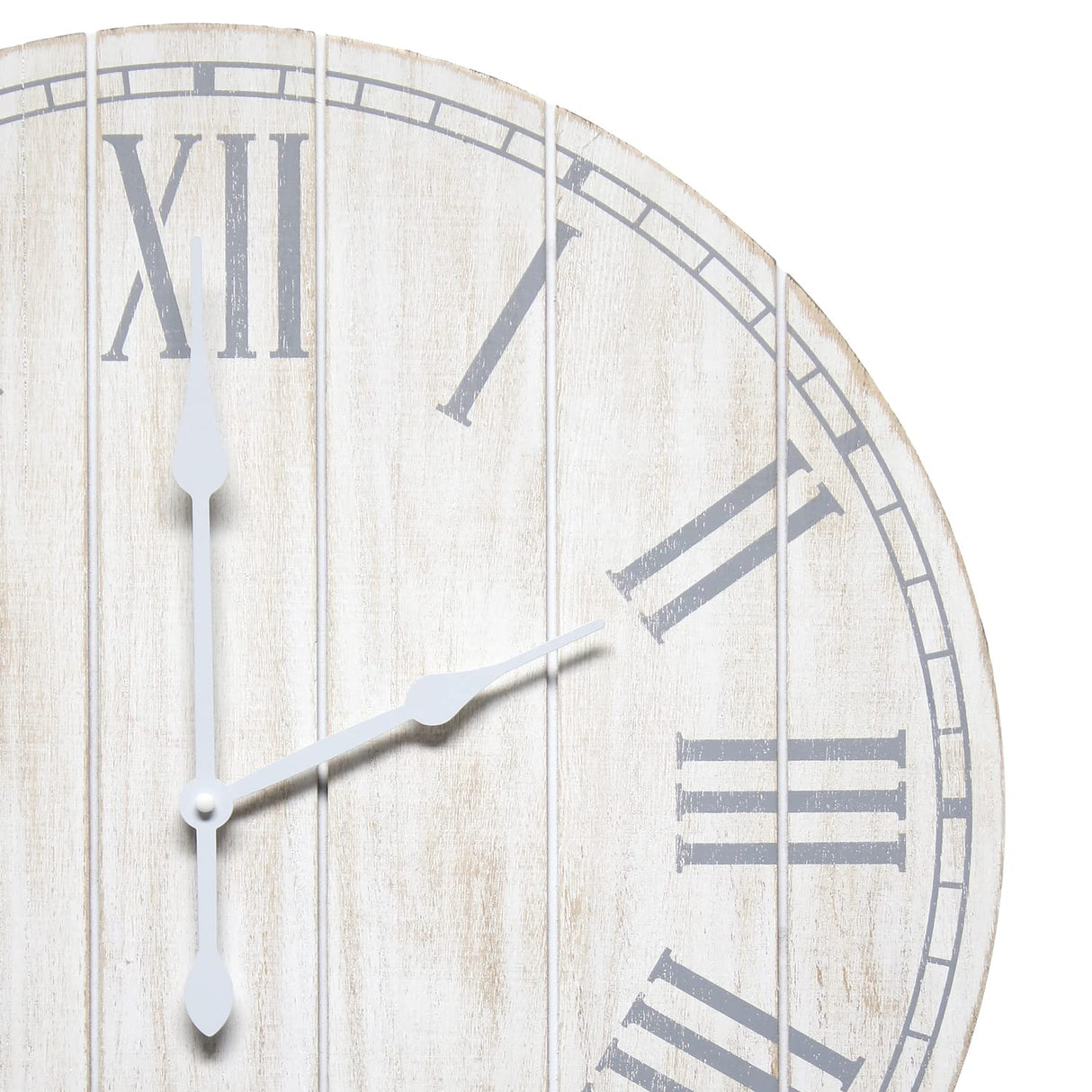 Elegant Designs HG2003-WWH Wood Plank 23" Large Coastal Rustic Wall Clock, White Wash Elegant Designs