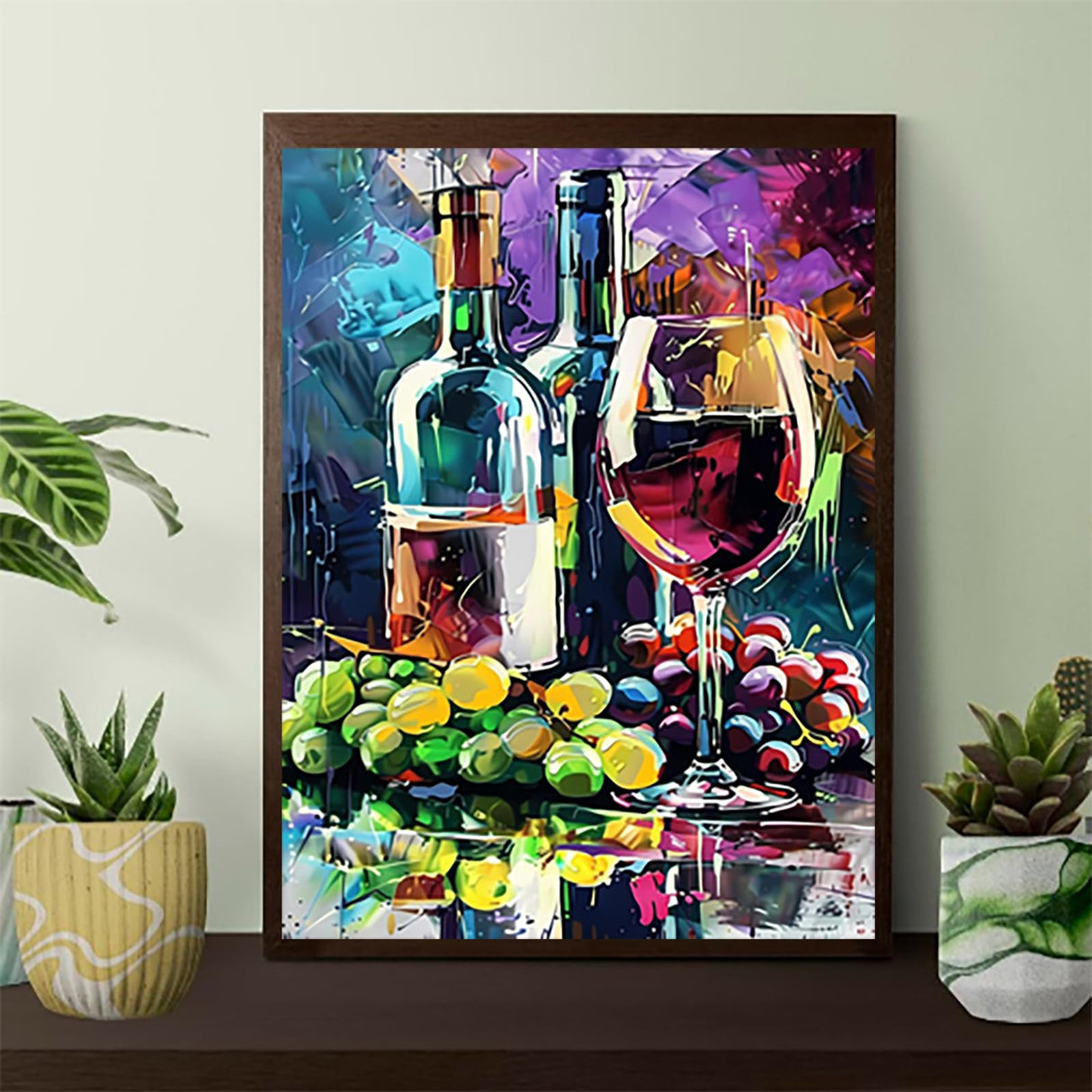 JXAVAXDE 5D DIY Wine Bottles and Glasses with Grape Diamond Art Diamond Dots Full Drill for Home Wall Decor Gift Wine Diamond Painting Kits for Adults Gem Art 16x12 inch JXAVAXDE