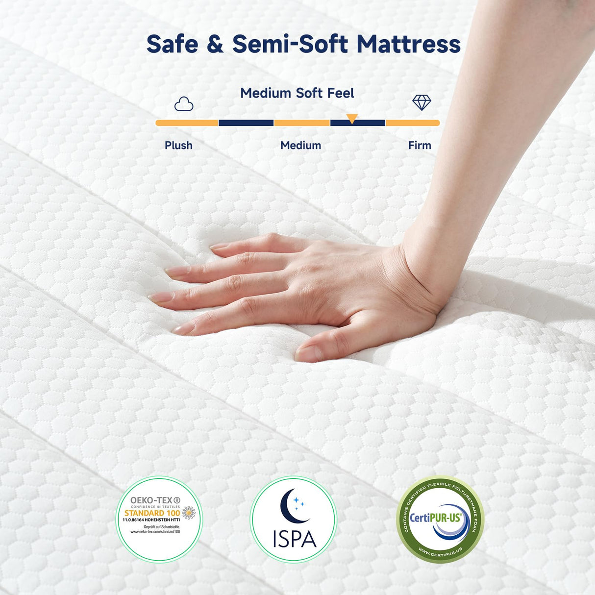 Z-hom Queen Mattress 8 Inch, Queen Size Mattresses Hybrid Innerspring Mattress in a Box, Queen Foam Spring Mattress with Motion Isolation & Pressure Relief for Queen Bed Frames, Medium Soft, White Z-hom