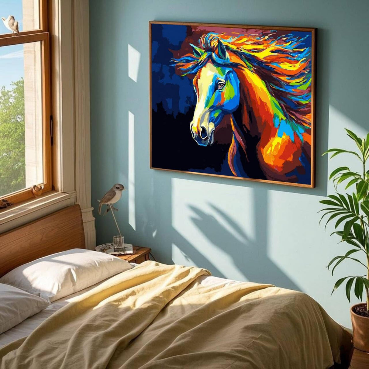 Horse Paint by Numbers Kit for Kids, Adults Paint by Number Kits on Canvas Kids Painting by Number Kit for Home Decor, Flying Horse Arts and Crafts 16x20inch KOMI