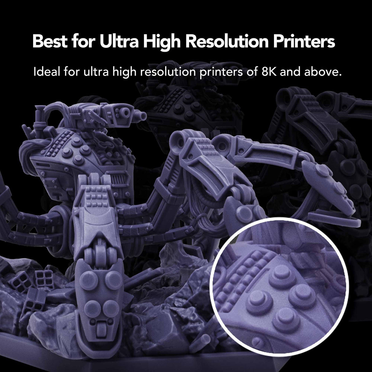 phrozen Aqua Hyperfine Photopolymer Resin for 9K, 12K or Higher Resolution 3D Printers, 405nm LCD UV-Curing 3D Printing with Low Shrinkage & Superior Precision, Smooth Surface Finish (Purple, 1KG) phrozen