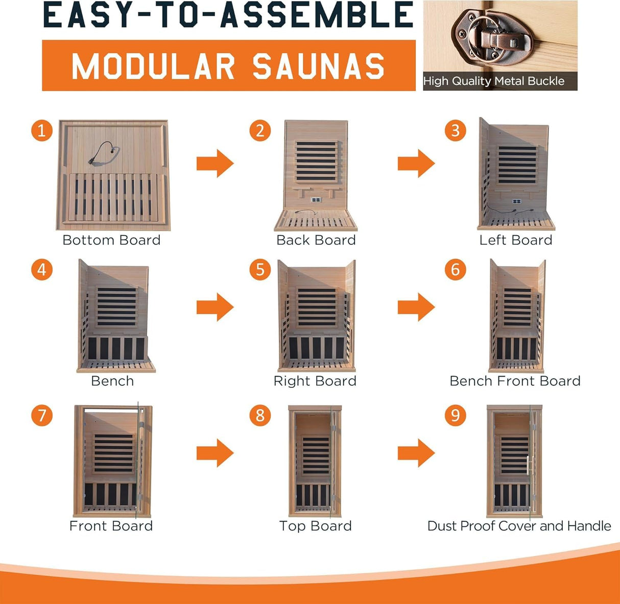 Albott Infrared Sauna Room, 1260W/110V Canadian Hemlock Wood 1 Person Infrared saunas for Home with 7 Color Therapy Lamp, Foot Heater, Dual Bluetooth Speaker, LCD Control Panel, 32.3x32.3x66.1inch Albott