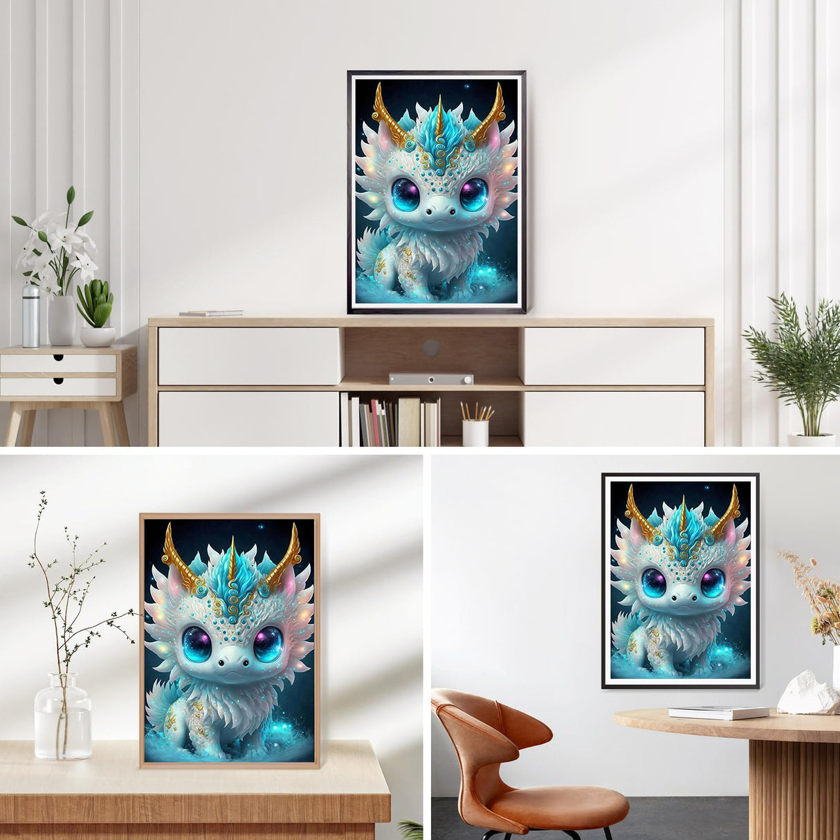 DPHERO Cartoon Diamond Painting Kits for Adults,5D Dragon Diamond Art Kits for Beginners,Round Full Drill Zodiac Diamond Art Painting,DIY Paint with Diamonds Fantasy Gem Painting Art 12x16 inch DPHERO