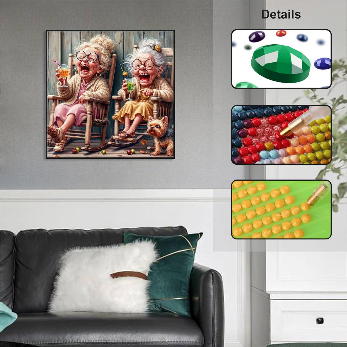 GUMITOON Diamond Art Kits for Adults-Full Drill Diamond Dots Paintings for Beginners, Round 5D Paint with Diamonds Pictures Gem Art Painting Kits DIY Crafts Kits 14"x14" QCY-059 GUMITOON