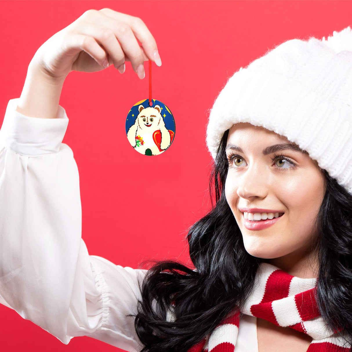 WILLBOND Sublimation Blank Pendants, MDF Personalized Sublimation Pendant Blank Bulk Halloween Christmas Ornaments Discs Supplies for DIY Decor (24 Pieces) WILLBOND