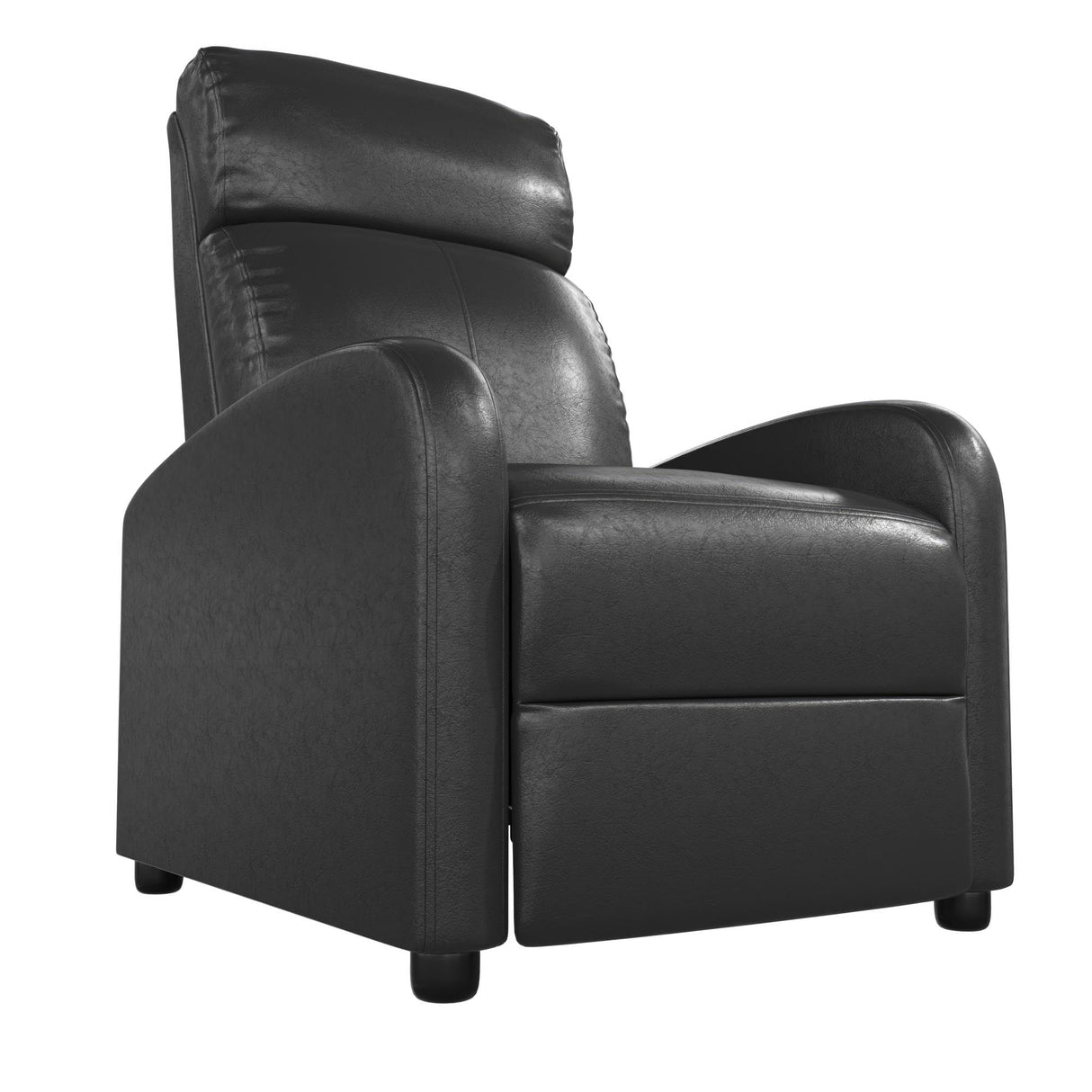 DHP Bobby Pushback Recliner Chair for Living Room, Ergonomic Comfort, Reclining Sofa Chair, Black Faux Leather DHP