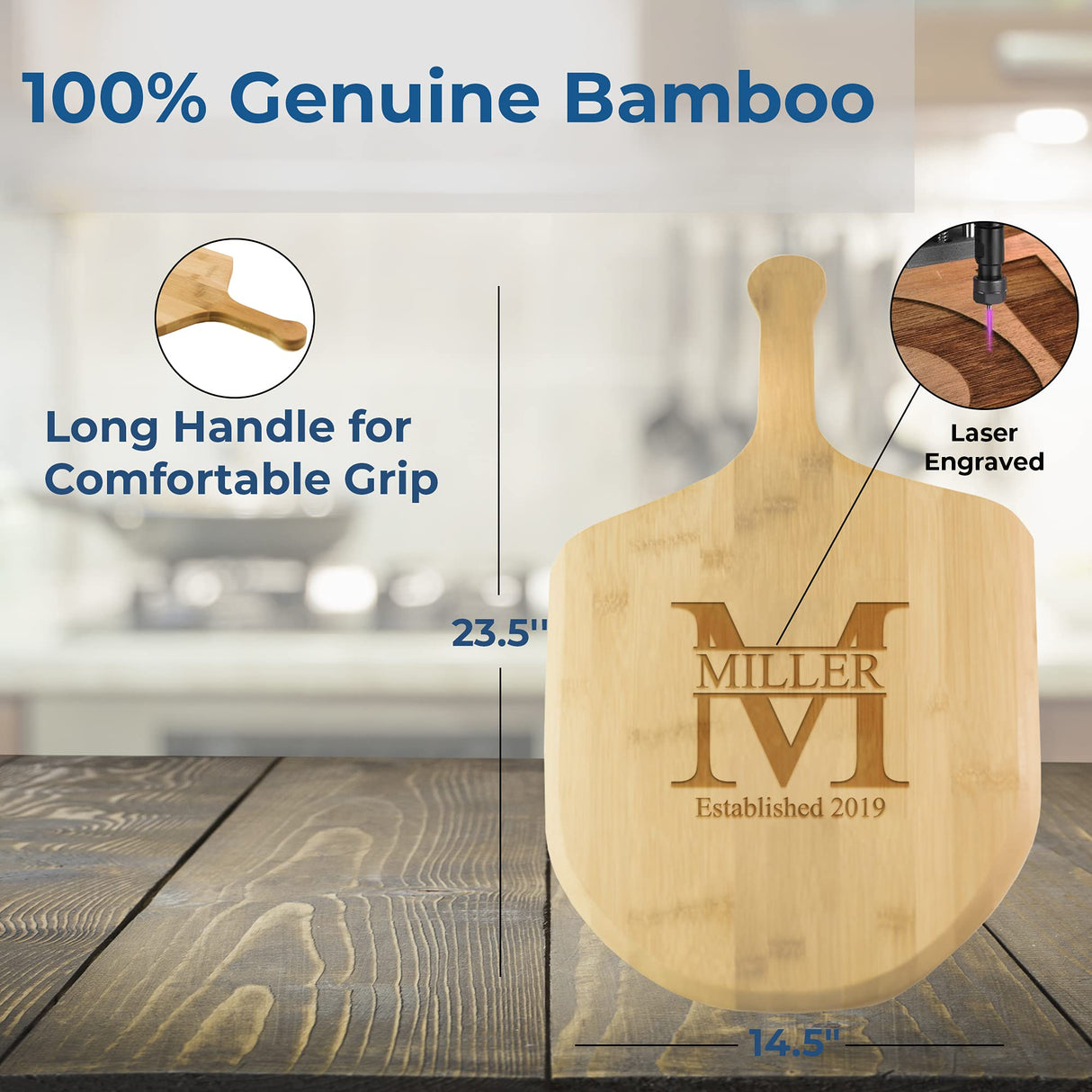 Sofia's Findings Personalized Pizza Paddle | Bamboo Wood Paddle Board - Miller Design Sofia's Findings