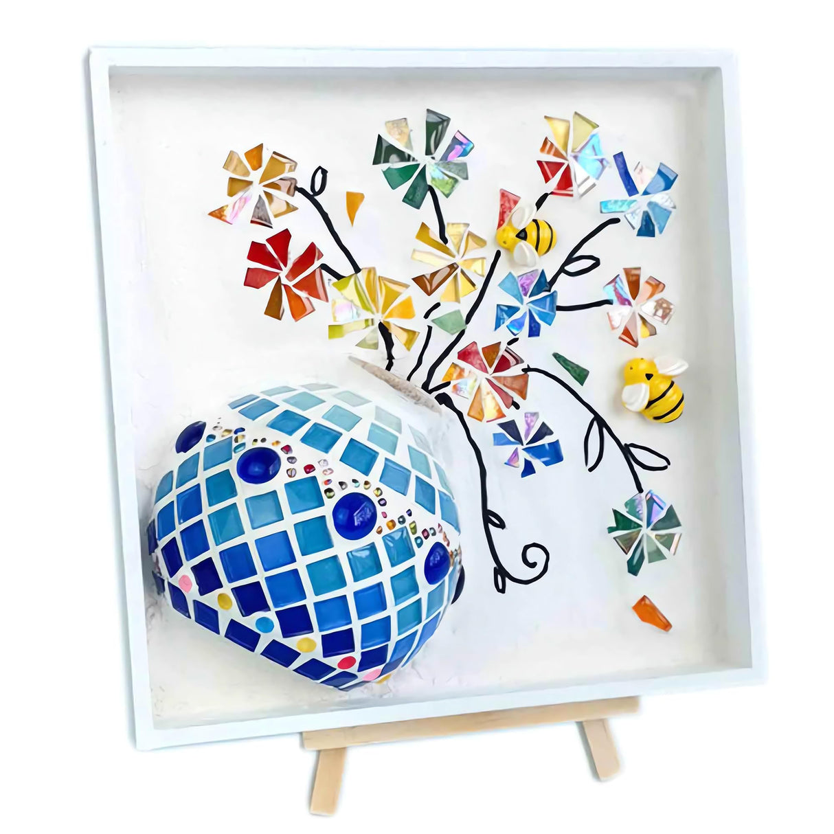 Zioyihan DIY Vase Mosaic Painting Kit, DIY Mosaic Arts and Craft Kits with Vase Mosaic Accessories, Handmade Sticker Painting Gem Art Kit for Adults Room or Home Decor Zioyihan