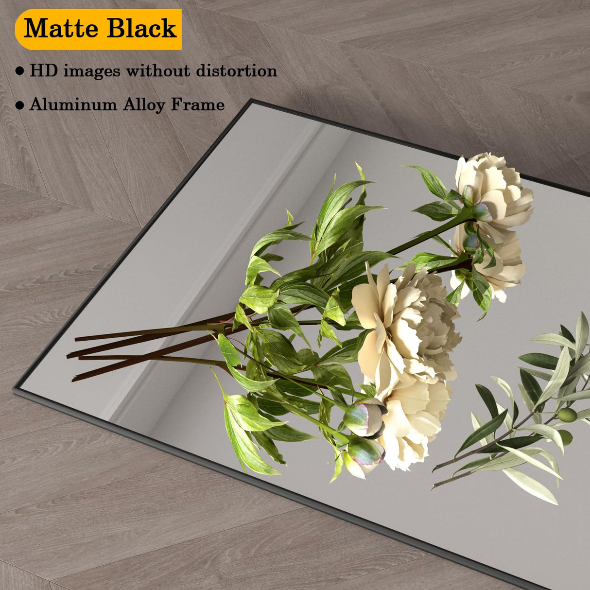 NEUWEABY Full Length Mirror Floor Mirror Large Mirror Body Rectangle Mirror for Bedroom Living Room Standing Hanging or Leaning Against Wall Aluminum Alloy Frame Black 57"x24" NEUWEABY