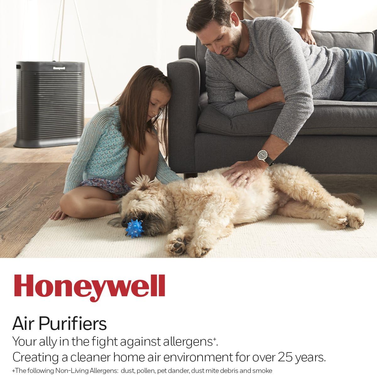 Honeywell AllergenPlus HEPA Air Purifier, Airborne Allergen Reducer for Large Rooms, Reduces Allergens, Smoke, Wildfire Smoke, Pollen, Pet Dander and More, Black, HPA200 Honeywell