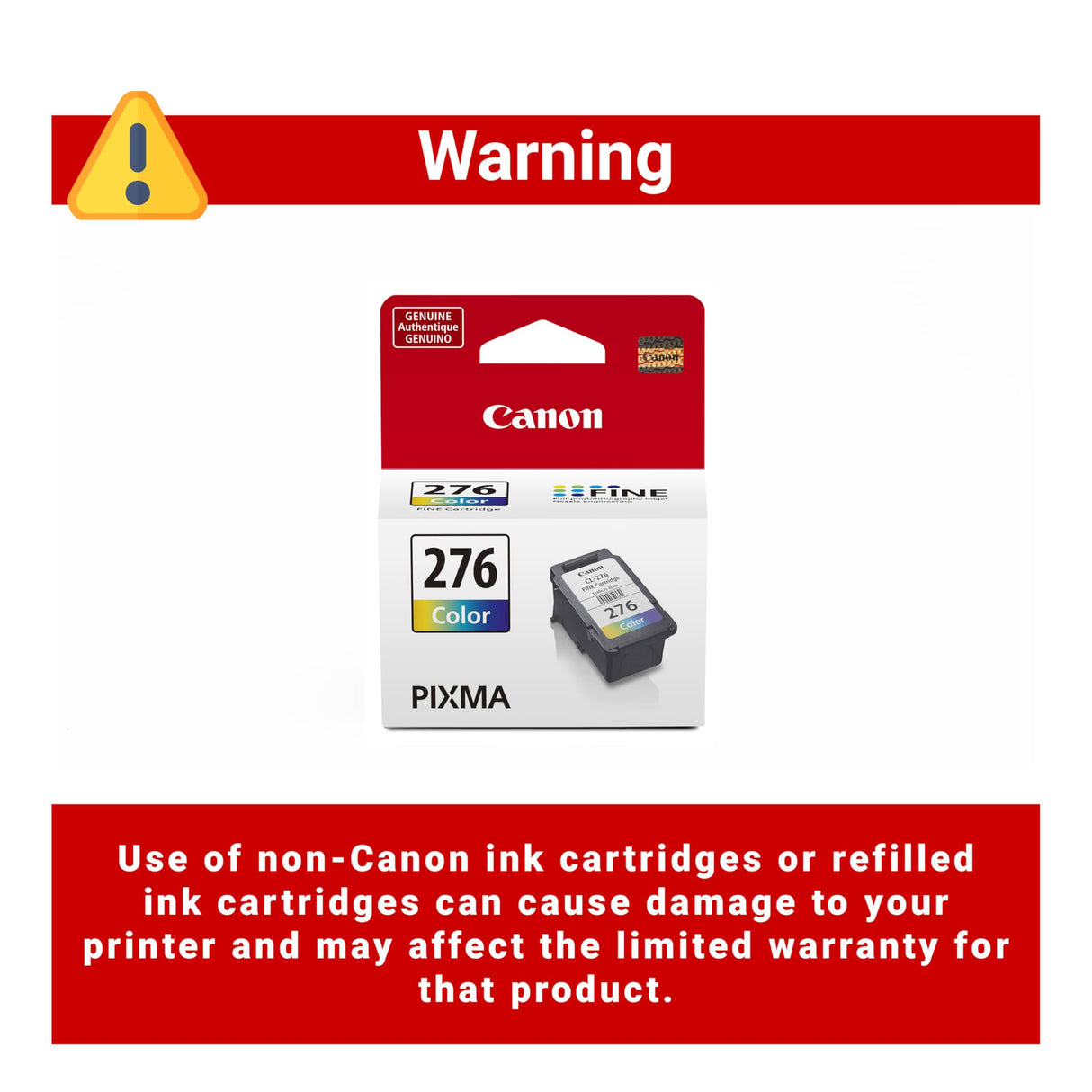 Canon CL-276 Genuine Color Ink Cartridge, Compatible with TS3520/3522, TR4720/4722, TS3720/3722 Canon