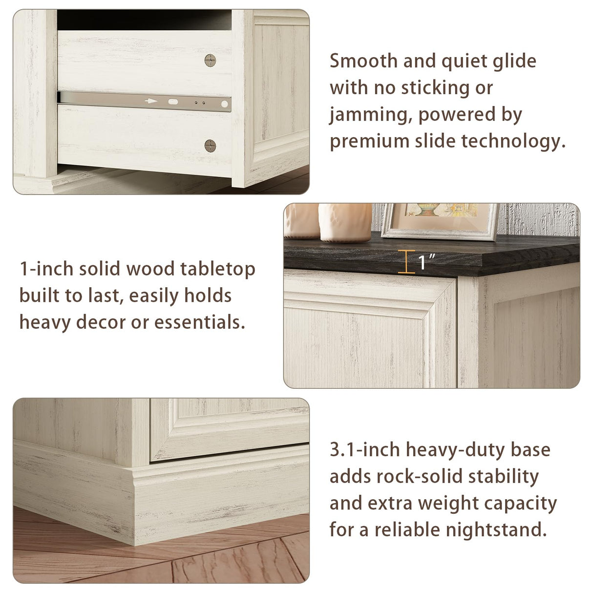 Farmhouse 6 Drawer Dresser for Bedroom, 55 Inch Wide Modern White Dresser TV Stand with Large Drawers & Bar Handles, Rustic Wood Chest of Drawers for Bedroom, Living Room, Hallway, Entryway. CARPETNAL