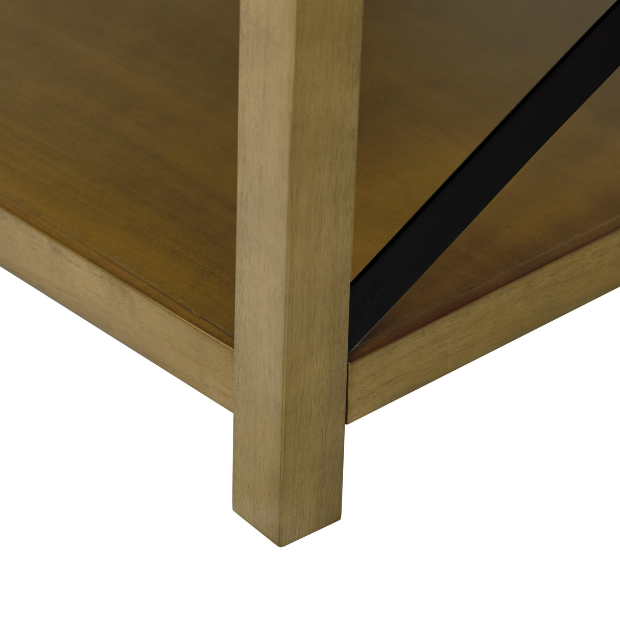 HomePop Tufted Ottoman with Wooden Storage - Cream HomePop