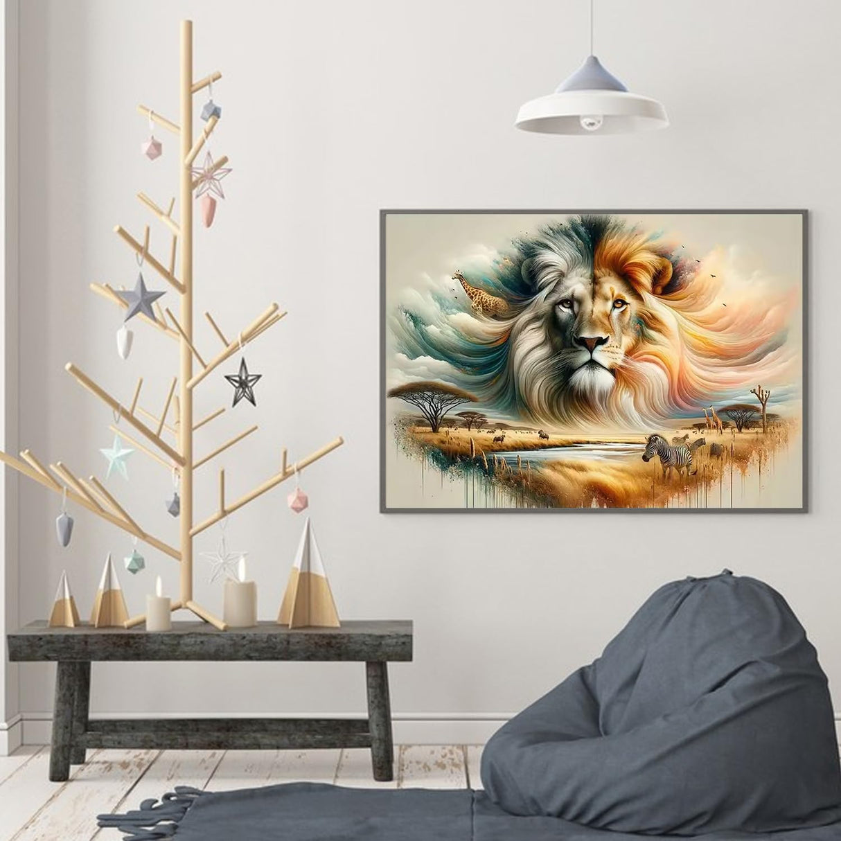 ARPADAMO Lion Diamond Art Kits for Adults,5D Animal Diamond Painting DIY Diamond Art Diamond Painting Kits for Adult,Round Full Drill Diamonds, Diamond Art Kits for Home Decor-12x16inch ARPADAMO