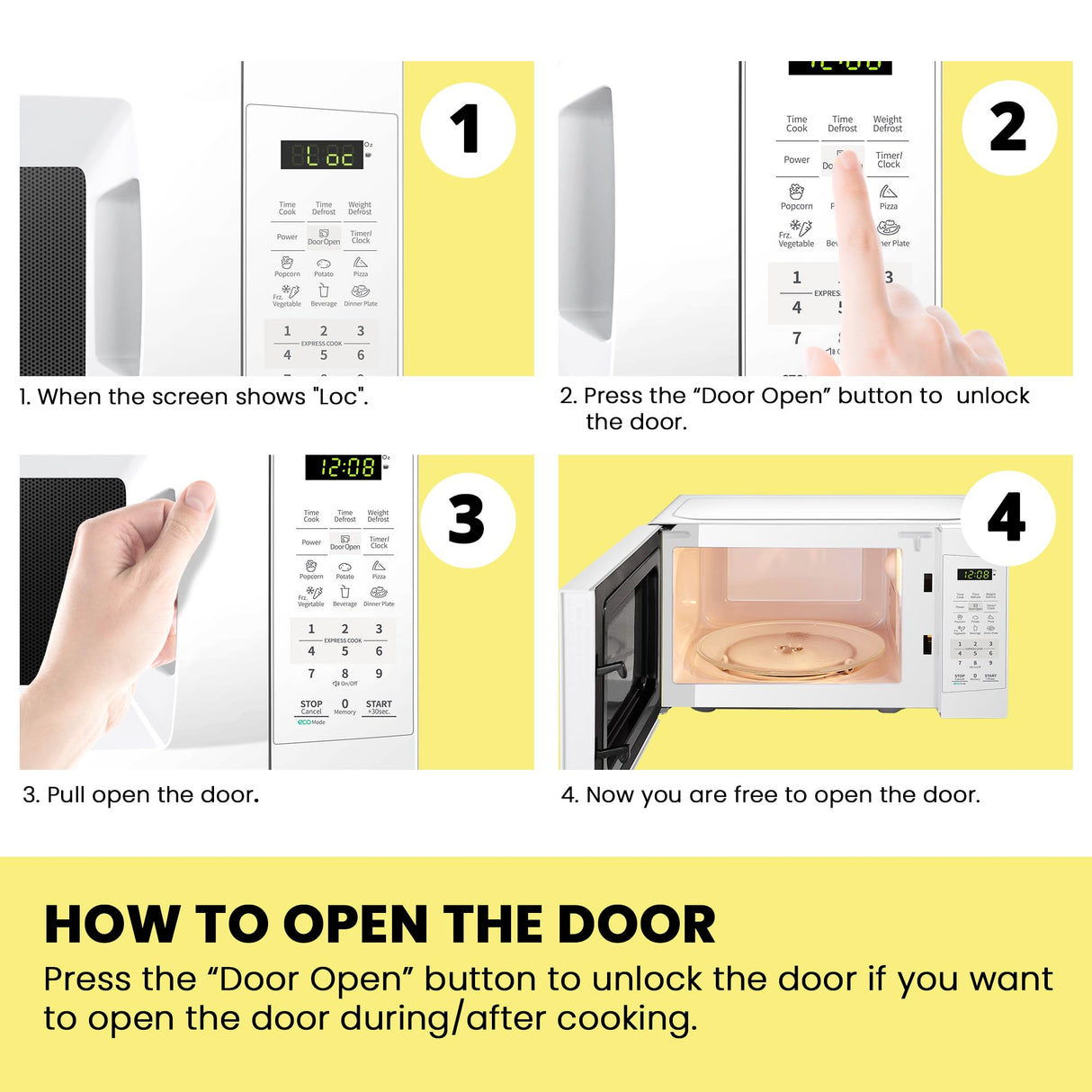 COMFEE' EM720CPL-PM Countertop Microwave Oven with Sound On/Off, ECO Mode and Easy One-Touch Buttons, 0.7 Cu Ft/700W, Pearl White COMFEE'