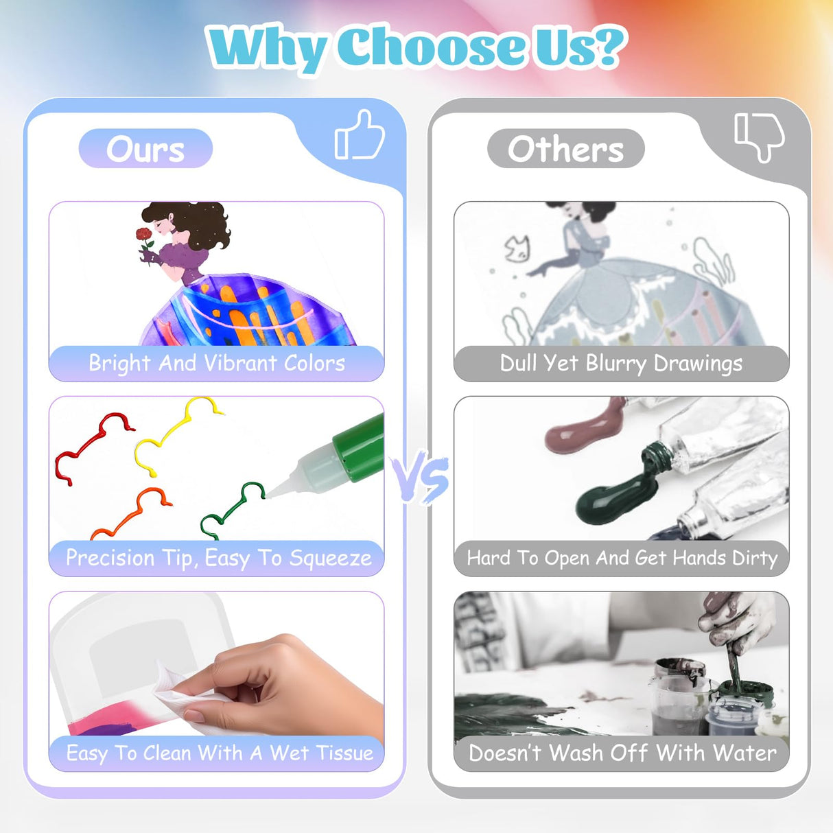 GAKICO Rainbow Scratch Art for Kids: Creative Squeegee Painting Kits, Rainbow Scratch Paper Art Set, Squeeze Magic Reveal Craft Kits, DIY Postcards Party Favors Novelty Gifts for Girls Boys GAKICO