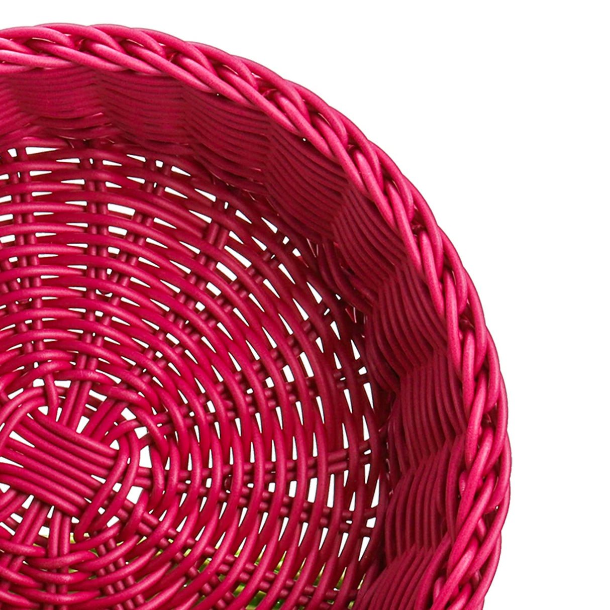 AVLA 4 Pack Woven Breads Baskets, Imitation Rattan Fruit Storage Bowls, Stackable Handwoven Serving Basket, Poly-Wicker Round Basket Set for Organizing, Decorative Gift Basket for Countertop, Pantry AVLA