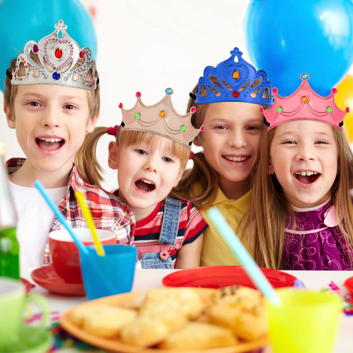Okllen 31 Pcs Foam Princess Tiaras and Crowns Set for Kids, Making Your Own Tiaras and Crowns with Diamond Sticker for Kids' Party Supplies Okllen