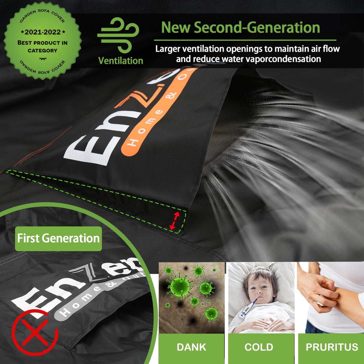 Enzeno Patio Furniture Set Cover Waterproof, Outdoor Dining Coffee Table Chair Covers Rectangular, Heavy Duty Outside Weatherproof Sectional Set Covers for Protection 84"L x 44"W x 28"H Black Enzeno