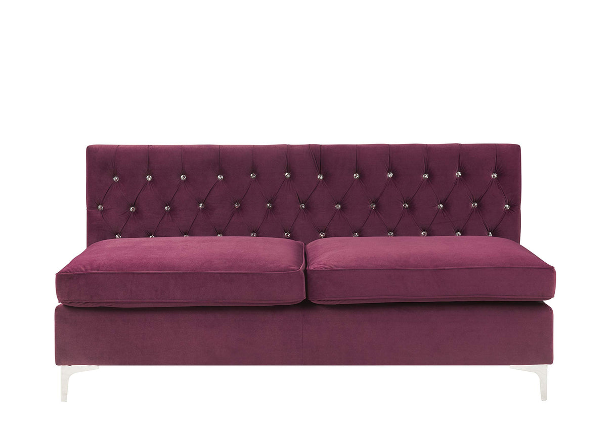 Acme Furniture Jaszira Modular - Armless Sofa in Burgundy Velvet Acme