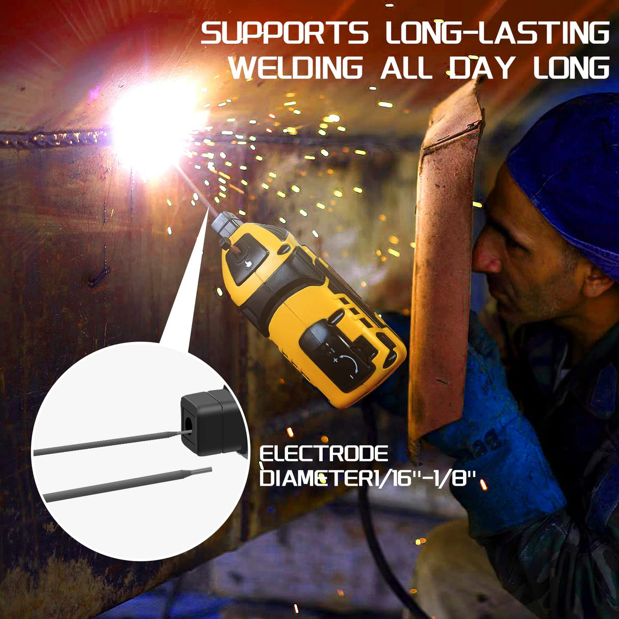 Welding Machine Handheld, Portable ARC Welder Hand Held Welder Machine, for 3/32"-1/8" Stick Welder,BTOBI 110V, IGBT Inverter with Welding Tool Set and Toolbox BTOBI