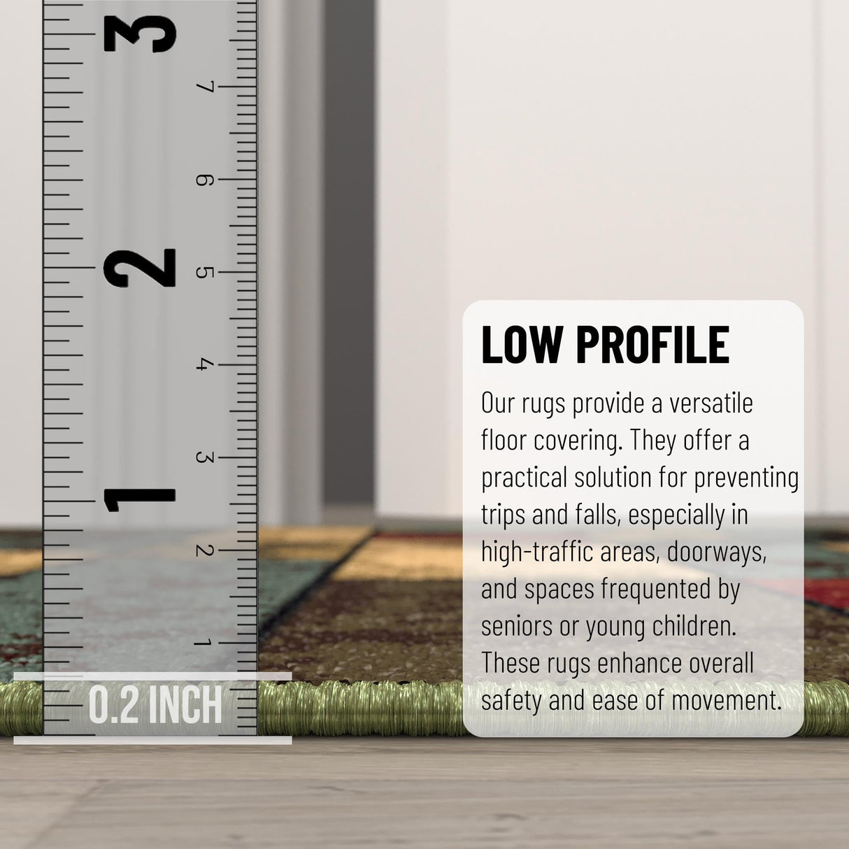 Machine Washable Boxes Design Non-Slip Rubberback 3x10 Traditional Runner Rug for Hallway, Kitchen, Bedroom, Living Room, 2'7" x 9'10", Boxes Multicolor Ottomanson