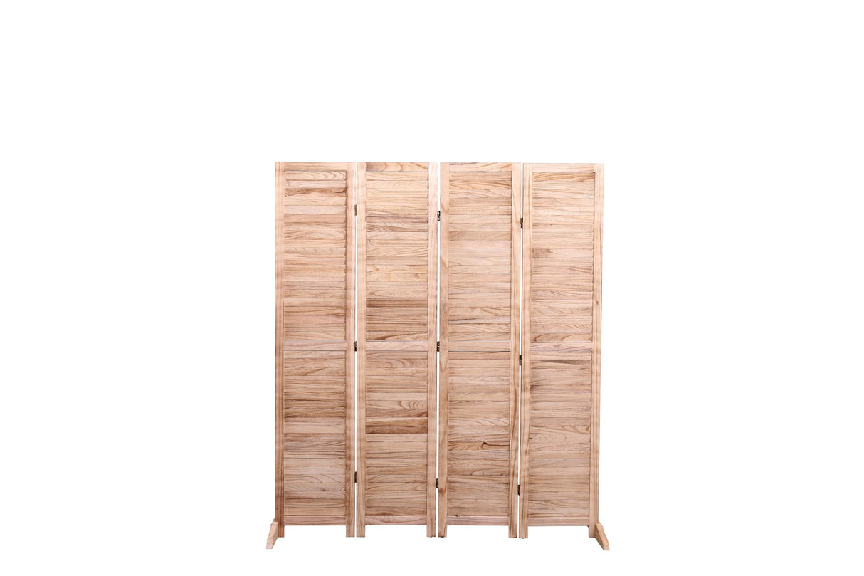 HFYee 4 Panel Solid Wood Folding Room Divider Privacy Screen Partition Room Dividers Folding Divider for Room Separation Freestanding Room Screen Divider, Natural HFYee