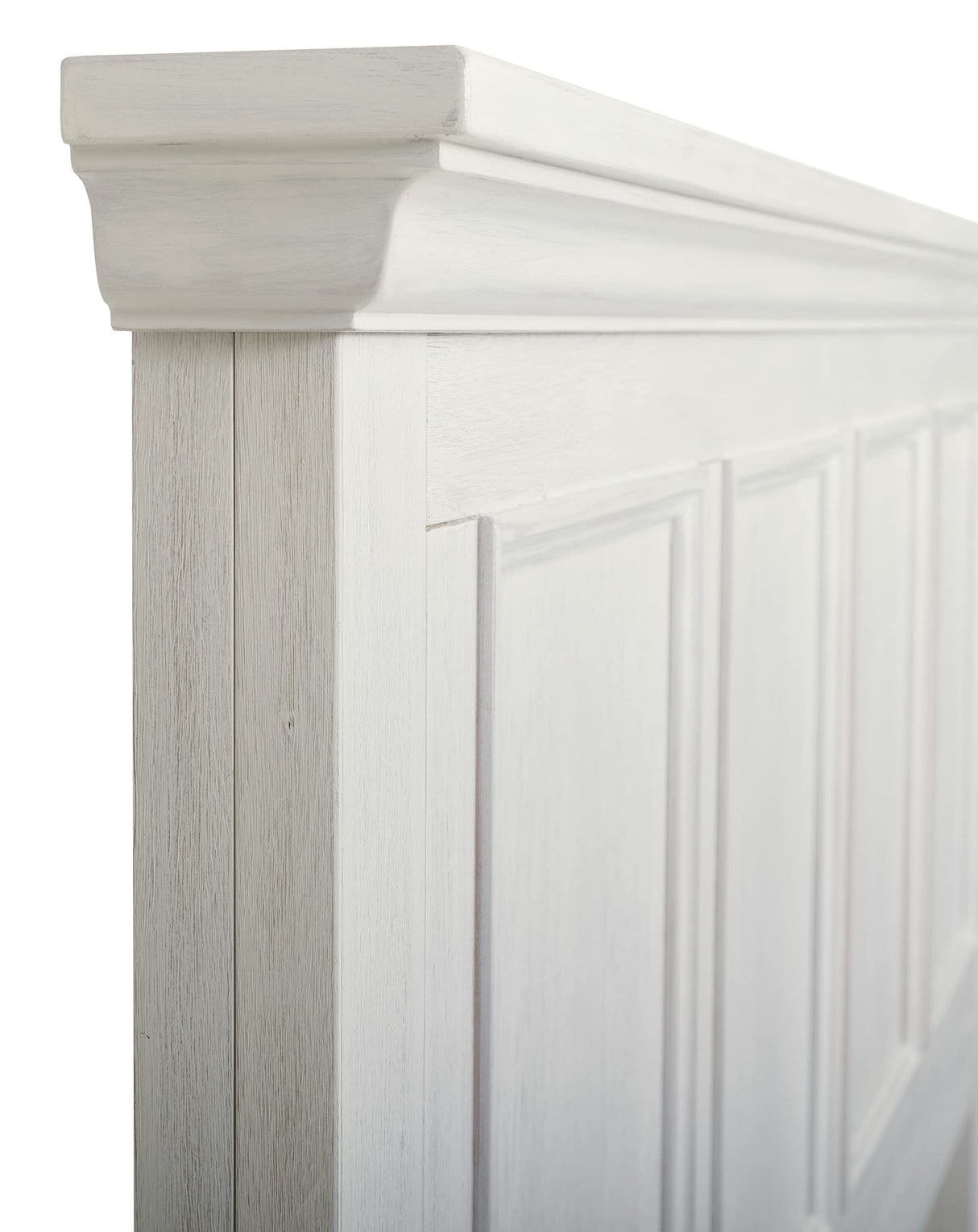 OSP Home Furnishings Farmhouse Basics Queen Headboard Only, Rustic White Finish OSP Home Furnishings