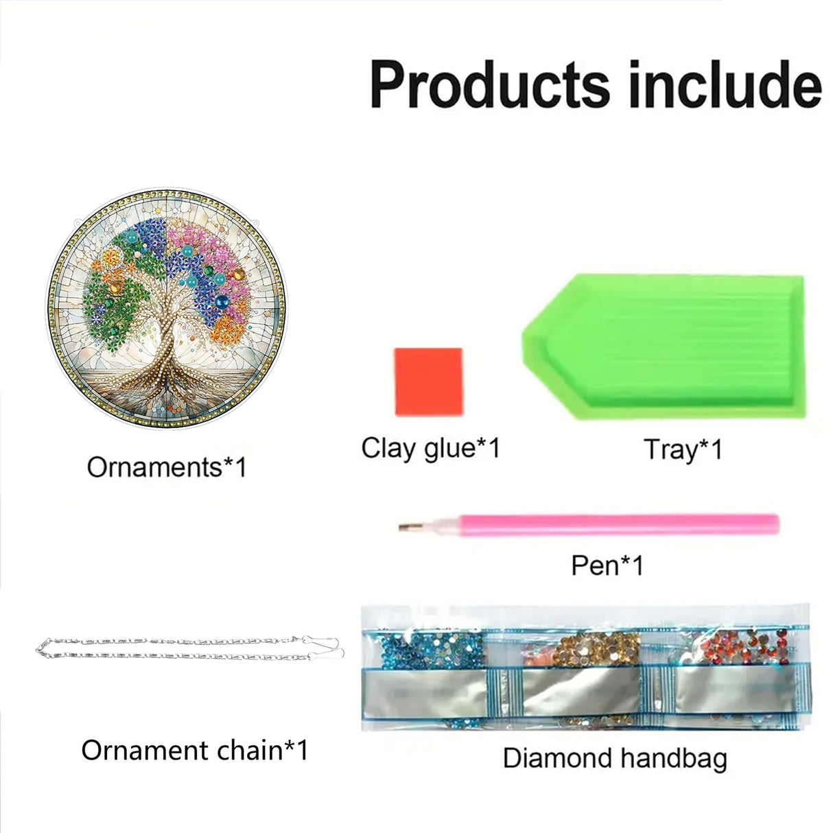 STGLCR DIY 5D Tree of Life Diamond Painting Kits Hanging Sign Wall Art Sign Tree Diamond Art Suncatcher Window Hanging Ornament Window Pendants Home Garden Wall Door 7.8inch STGLCR